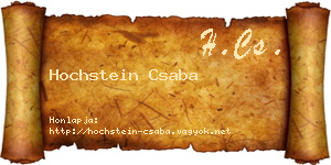 Hochstein Csaba névjegykártya