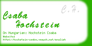 csaba hochstein business card
